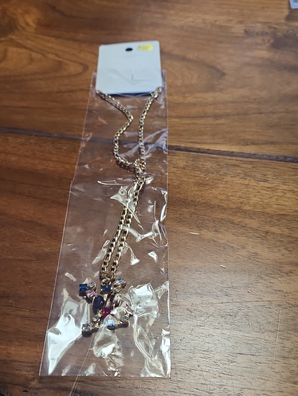 Fashion to Figure Gold-Tone Multicolor Crystal Cross Pendant Necklace